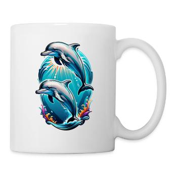Delfin & Ozean - Tasse - Weiß - Rechts