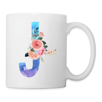 Lettre J watercolor - Mug blanc - blanc - Droite