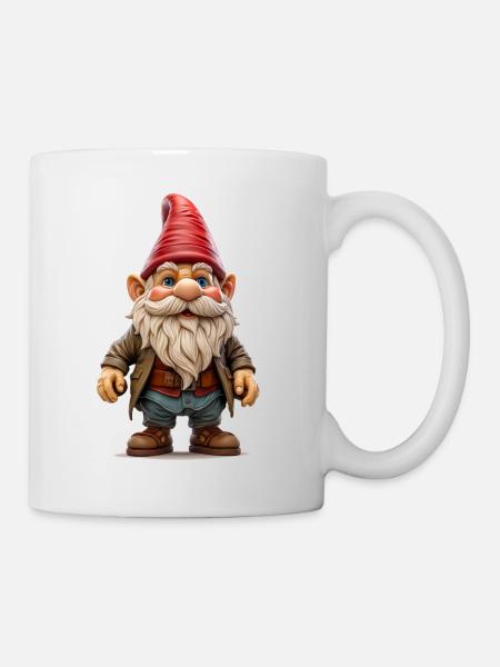 Le nain de jardin, symbole de tradition et d’humour - Mug blanc - blanc
