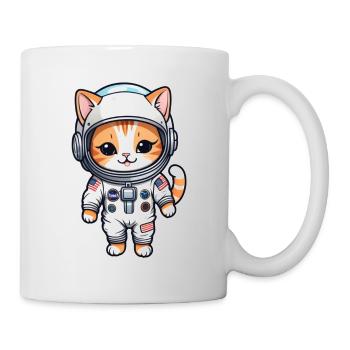Astronaut Katze - Weltraum - Tasse - Weiß - Rechts