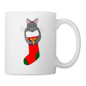 christmas cat kitten christmas kitten xmas cat - Mug - white - Right