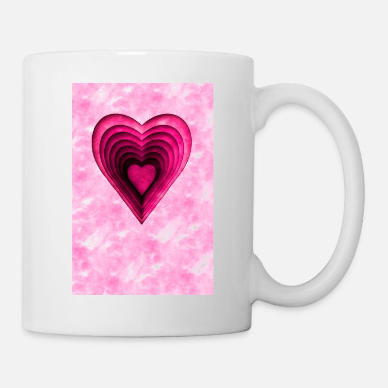 Coeur rose - Mug blanc - blanc