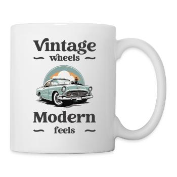 Vintage wheels modern feels. Vintage car design. - Mug - white - Right