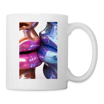 Art en métal - Kissing Wall - violet - Mug blanc - blanc - Droite