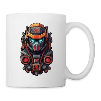 Samurai Warrior - Japan - Roboter - Tasse - Weiß - Rechts