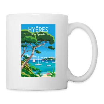 Hyères île de Porquerolles - Mug blanc - blanc - Droite