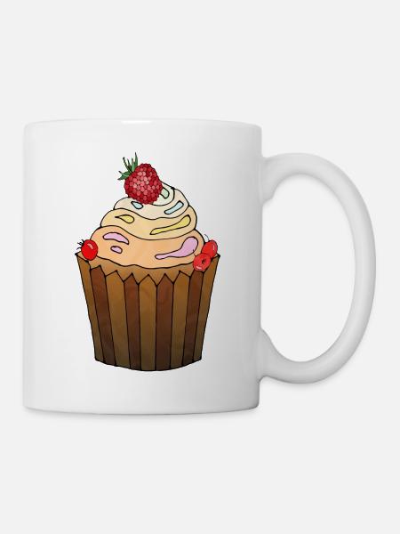 Kuchen - Tasse - Weiß