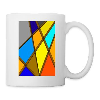 Bunte abstrakte Kunst - Tasse - Weiß - Rechts