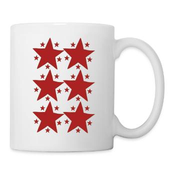 sterne rot - Tasse - Weiß - Rechts