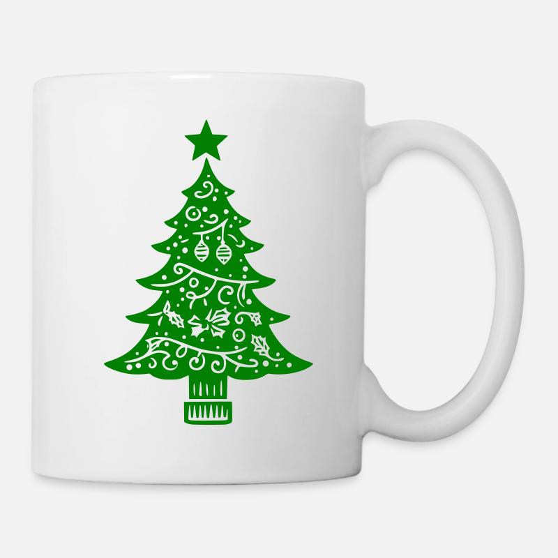 Sapin de Noël décoré - Mug blanc - blanc