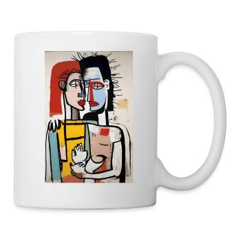 "Modern Fusion – Artistic Couple T-Shirt" - Mug - white - Right
