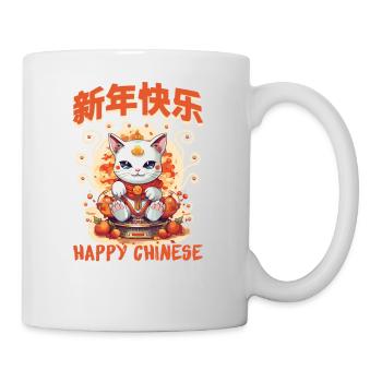 Joyeux Nouvel An Chinois 2024 Chat Porte-bonheur Matching - Mug blanc - blanc - Droite