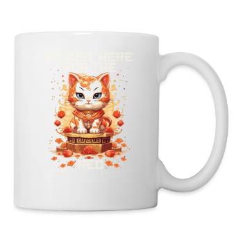 Chat porte-bonheur du Nouvel An chinois juste ici pour le - Mug blanc - blanc - Droite