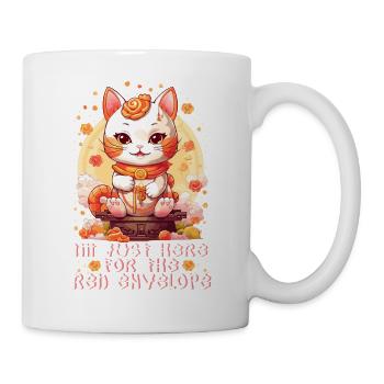 Chat porte-bonheur du Nouvel An chinois juste ici pour le - Mug blanc - blanc - Droite