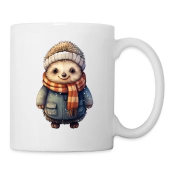 Hérissons en hiver - Mug blanc - blanc - Droite