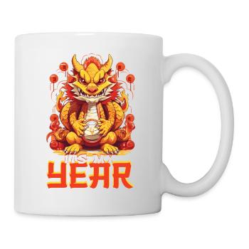 Year Of The Dragon Happy Chinese New Year 2024 - Tasse - Weiß - Rechts