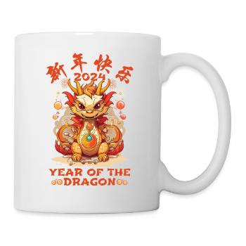 Year Of The Dragon Happy Chinese New Year 2024 - Tasse - Weiß - Rechts