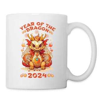 Year Of The Dragon Happy New Year 2024 Matching - Tasse - Weiß - Rechts