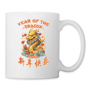 Year Of The Dragon Happy Chinese New Year 2024 - Tasse - Weiß - Rechts