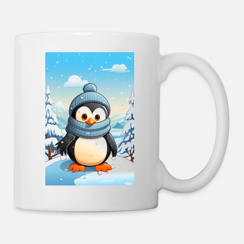 Pingouin au pays des merveilles de l'hiver - Mug blanc - blanc