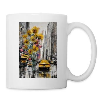 "NYC Florale Urbaine Tee" - Mug blanc - blanc - Droite