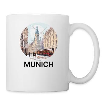 München Munich Motiv Innenstadt Kirche Kunst Stadt - Tasse - Weiß - Rechts