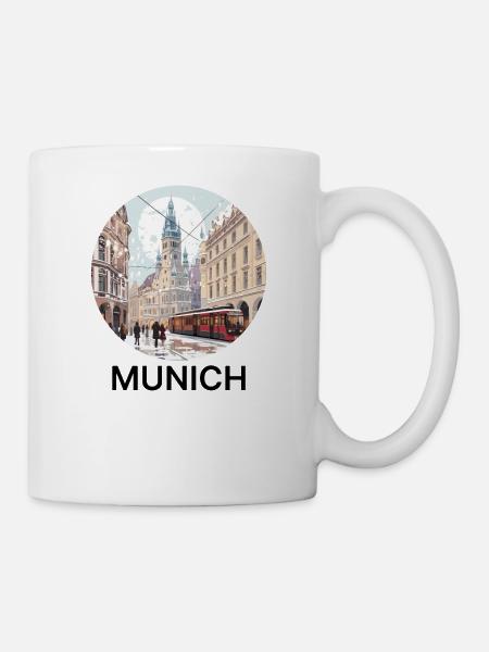 München Munich Motiv Innenstadt Kirche Kunst Stadt - Tasse - Weiß