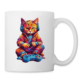 Drôle Rétro Gaming Cat Nerd Gamer Design - Mug blanc - blanc - Droite
