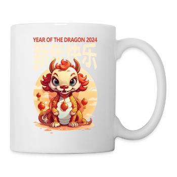 Year Of The Dragon Happy Chinese New Year 2024 - Tasse - Weiß - Rechts