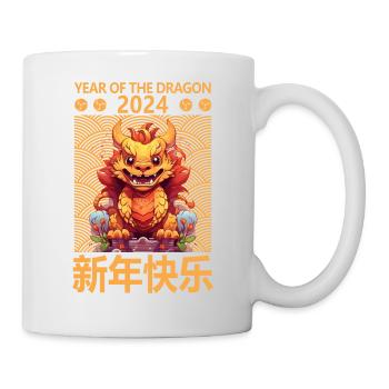 Year Of The Dragon Happy Chinese New Year 2024 - Tasse - Weiß - Rechts