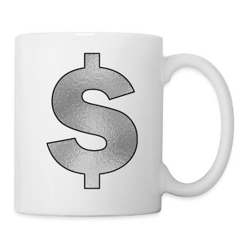 Signe de dollar en argent - Mug blanc - blanc - Droite