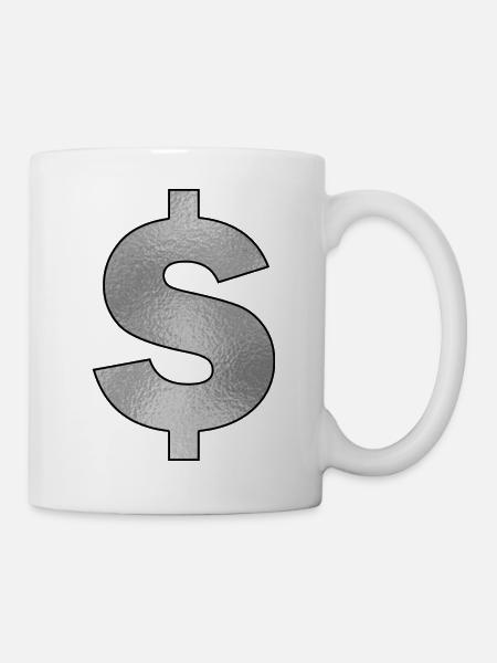 Dollarzeichen Silber - Tasse - Weiß