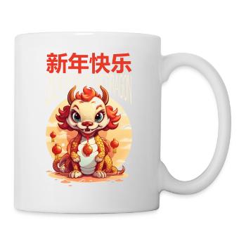 Year Of The Dragon Happy Chinese New Year 2024 - Tasse - Weiß - Rechts