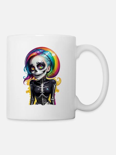 Halloween - Rock & Regenbogen - Tasse - Weiß