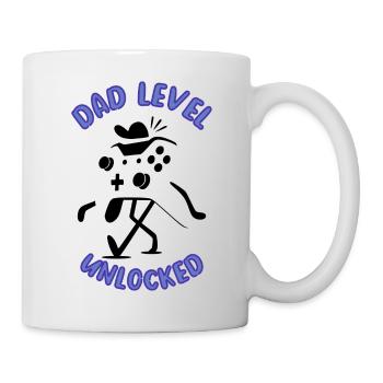 DAD Level Unlocked Vater Kind Eltern Baby - Tasse - Weiß - Rechts