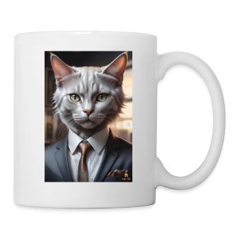 ANIMAUX DE TRAVAIL - Chat d’affaires - Mug blanc - blanc - Droite