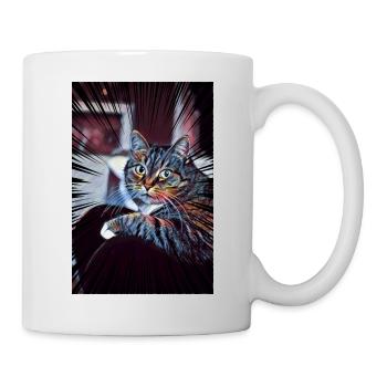 Süße Katze Comic - Tasse - Weiß - Rechts