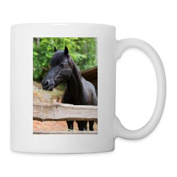 wunderschönes schwarze Ponystute Bianca - Tasse - Weiß - Rechts