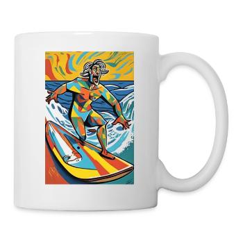 "Surf's Up" T-Shirt Sweatshirt - Tasse - Weiß - Rechts