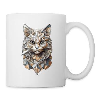Geometric tomcat with a blaze of color - Mug - white - Right