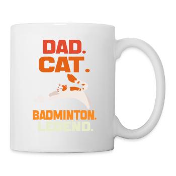 Papa Katze Badminton Legende Badminton DAD Katze Geschenk - Tasse - Weiß - Rechts