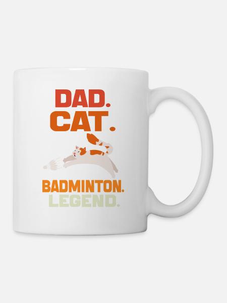 Dad Cat Badminton Legend Badminton DAD Cat Gift - Mug blanc - blanc