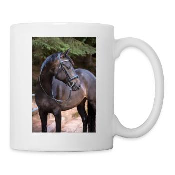 schönes schwarzes Pferd, Lakota vom Regenbogenhof, - Tasse - Weiß - Rechts