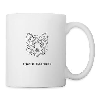Low-Poly-Bär - Tasse - Weiß - Rechts