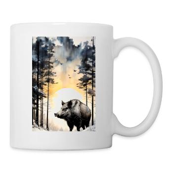 Sanglier - Chasse - Mug blanc - blanc - Droite