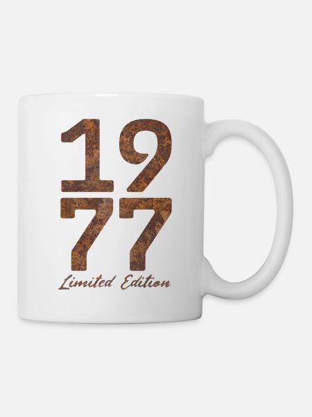 "Vintage 1977: Limited Edition in Rust Look" - Mug - white