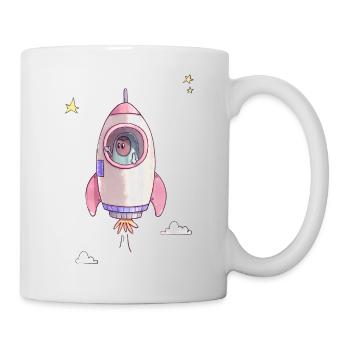 The Tiny Adventure - Rocket with Stars and Clouds - Mug - white - Right
