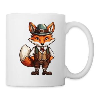 Lederhosen / Animal / Traditional costume / Tradition / Fox - Mug - white - Right