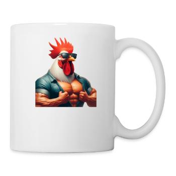 Hühnergott - lustiges Design mit Spruch - Tasse - Weiß - Rechts