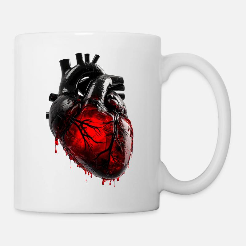 Vantaschwarzes Herz - Tasse - Weiß